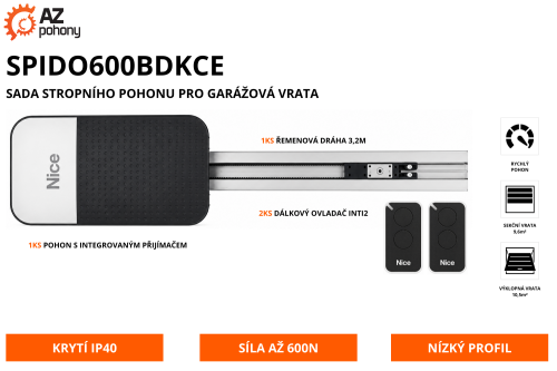 SPIDO600BDKCE - sada stropního pohonu pro garážová vrata